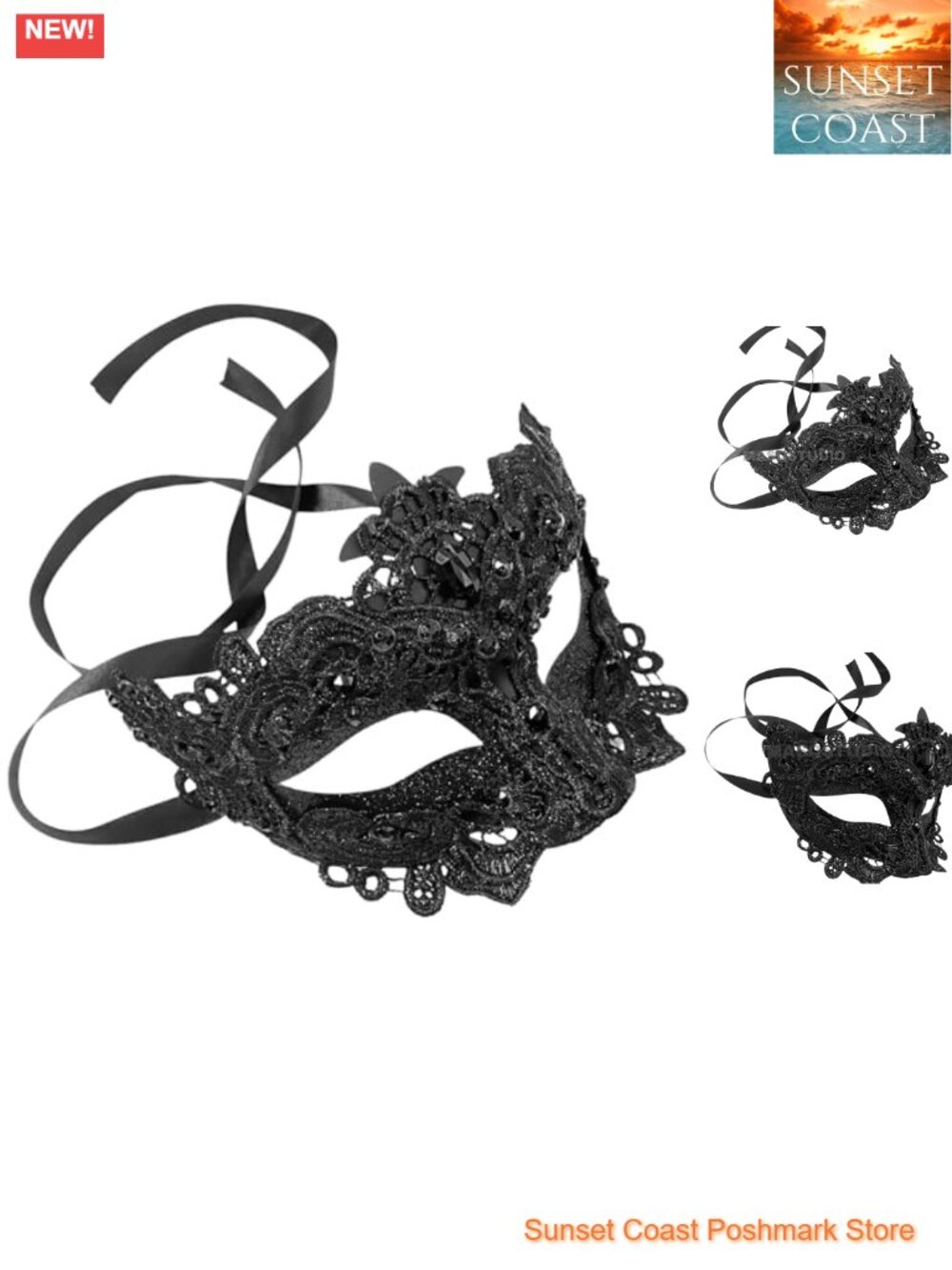 Brocade Lace Masquerade Ball Mask Pair Burlesque Mardi Gras Prom Wedding Party